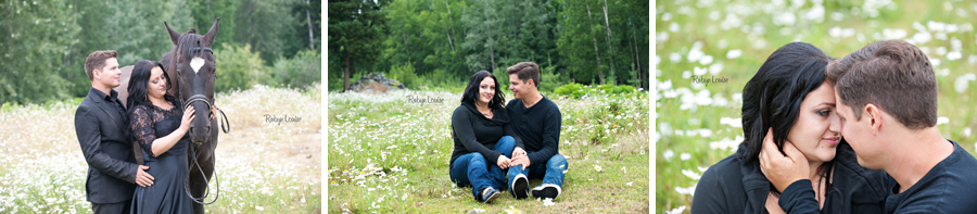 Holly and Scott – Quesnel Engagement Photographer Holly and Scott - Quesnel Engagement Photography with her warmblood horse, Markas and Great Dane, Emma.